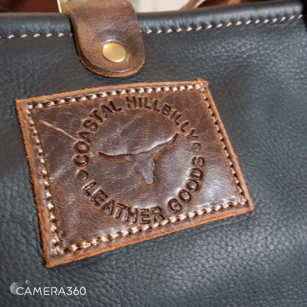 Coastal Hillbilly Canyon Tan Bucket Leather Tote Bag with Tassel - Picture 3 of 10